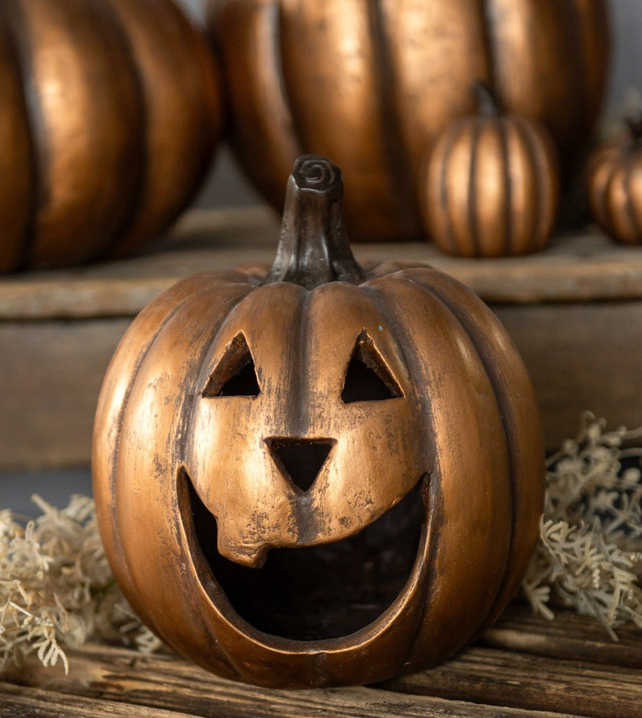 Aged Gold Jack-O-Lantern