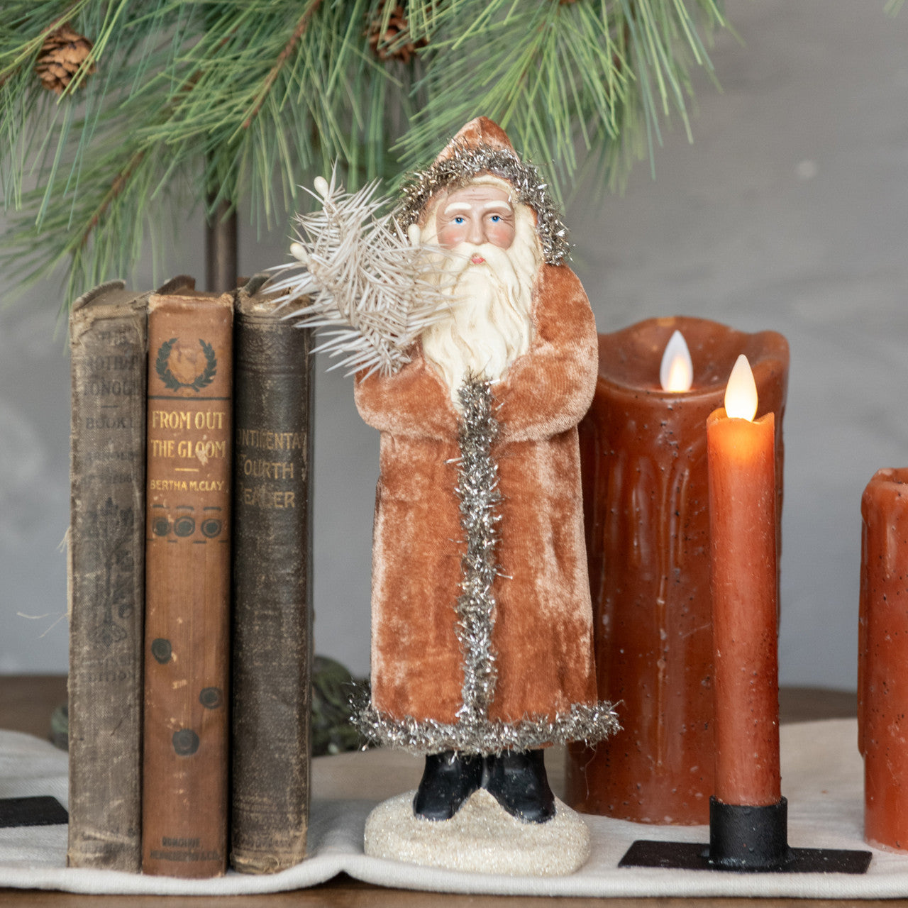 "Farmhouse Taper Candles, Ginger Brown"