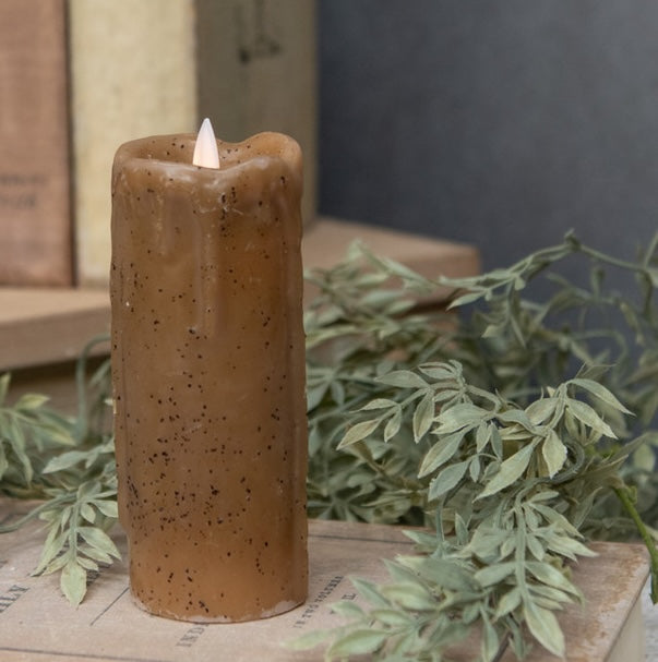 "Farmhouse candle with fake flame, led, battery-operated-country style candles"