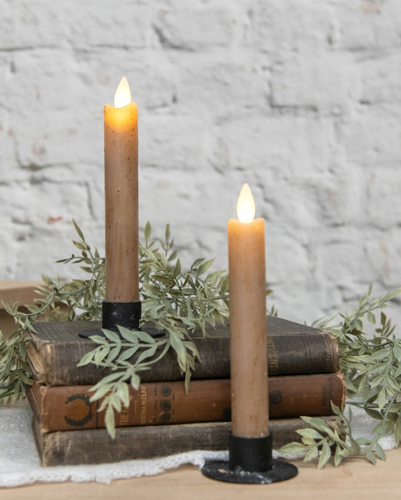 "Farmhouse Taper Candles with Moving Flame, Wheat"