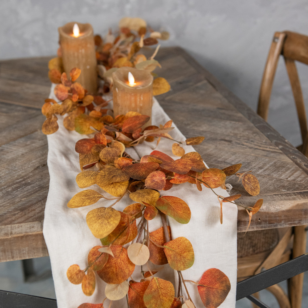 "Farmhouse Candle with Flickering Flame, Wheat"