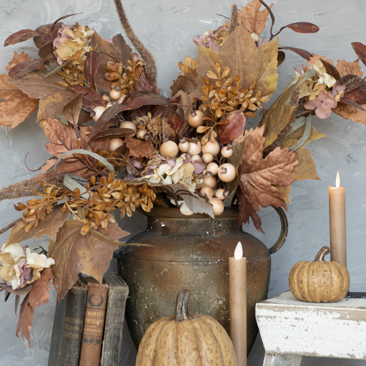 "Farmhouse Taper Candles with Moving Flame, Wheat"