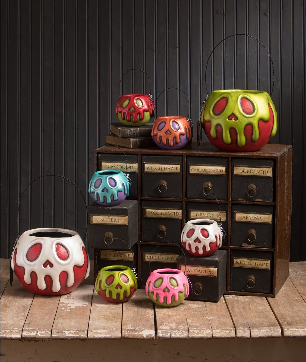 "Poison Apple Bucket with White Candy Drip, Large"