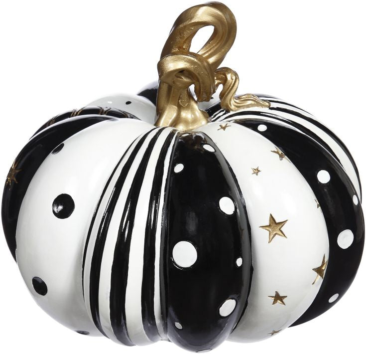 "Starry Night Pumpkin, Black & White"